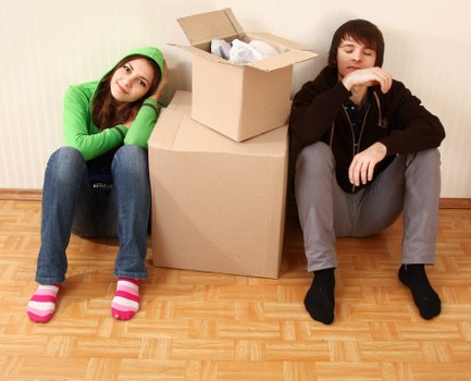 Packing boxes and moving supplies prepared for a Southkensington home relocation