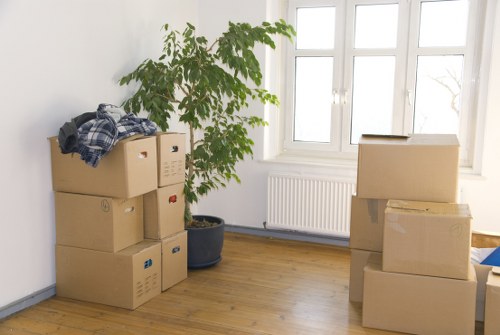 Packing and transport setup for a move in South Kensington