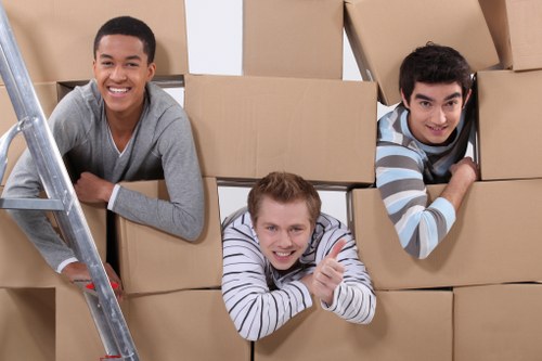 Removals staff planning a move inside a South Kensington property