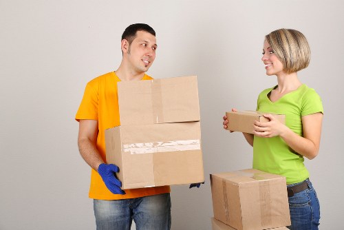 Loading household belongings into a removals van